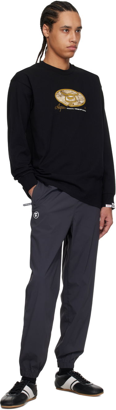 Mikina AAPE by A Bathing Ape AAPE by A Bathing Ape 'AAPE' Theme Long Sleeve T-Shirt Čierna | AAPLTM1621XXNBKX, 3