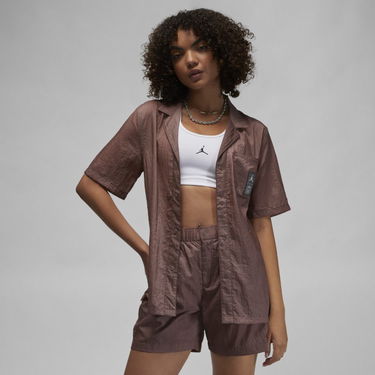 Košeľa Nike Paris Saint-Germain Women's Woven Short-Sleeve Shirt Hnedá | DN3467-291, 0