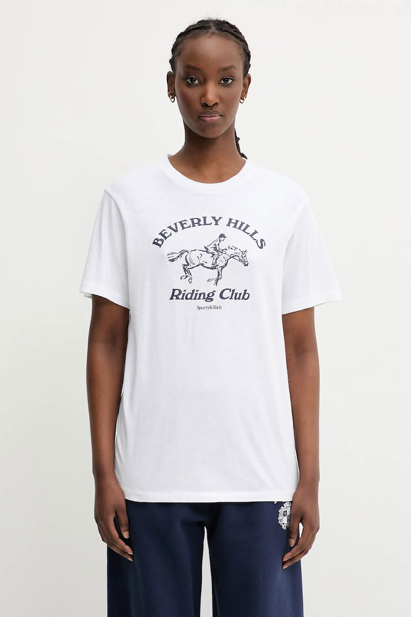 Tričko Sporty & Rich Sporty & Rich BH Riding Club Tee Biela | TO089626255WH01