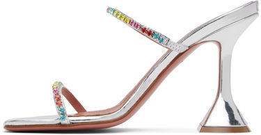 Doplnky Amina Muaddi Amina Muaddi Gilda Crystal-Embellished Heeled Sandals Metalická | GILDA SLIPPER CL MIRROR COCKTAIL, 2
