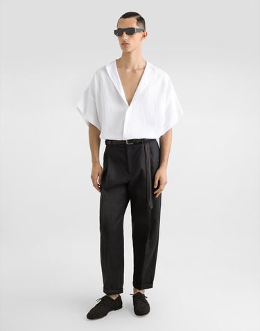 Nohavice Dolce & Gabbana Dolce & Gabbana Linen Tapered-Leg Pants 52 Čierna | GP114TFU4MCN0000_1, 1