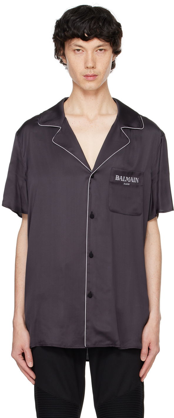 Košeľa Balmain Vintage Pyjama Shirt Čierna | DH0HN069VF24, 0