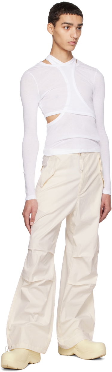 Tričko Dion Lee Modular Cutout Long Sleeve T-Shirt Biela | C3102R23, 3