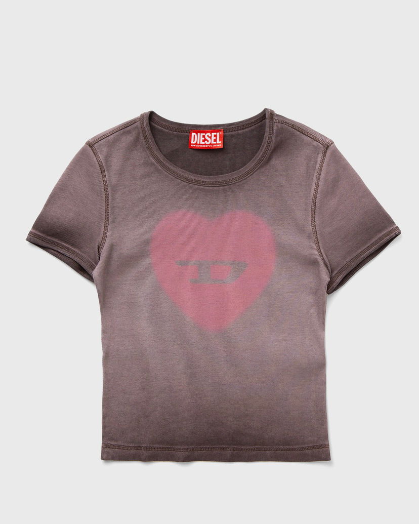 Crop Top Diesel Diesel Heart Graphic Crop T-Shirt Hnedá | A12836-0SQAD-7FG