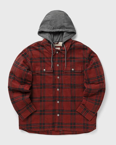 Bunda Levi's Sherpa Lined Hooded Flannel Shirt Jacket Červená | 003AZ-0001, 1