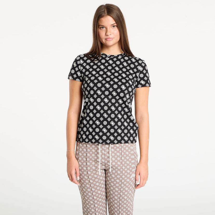 Tričko GUESS GUESS Gloria Peony Short Sleeve T-Shirt Čierna | V5YI04I3Z14-PJ1Q