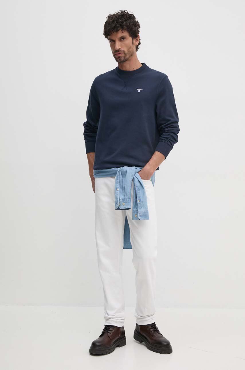 Mikina Barbour Navy Blue Crew Neck Sweatshirt Navy | MOL0643, 1