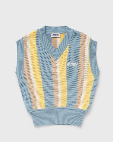 Vesta Autry Knitted Striped Vest Modrá | VEPW560X, 1