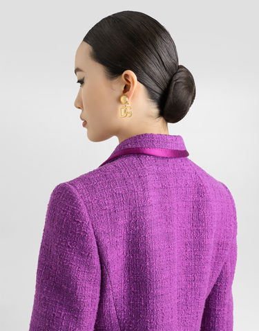 Bunda Dolce & Gabbana Dolce & Gabbana Rachel Tweed Jacket Fialová | F27DITFMTACF0571, 2