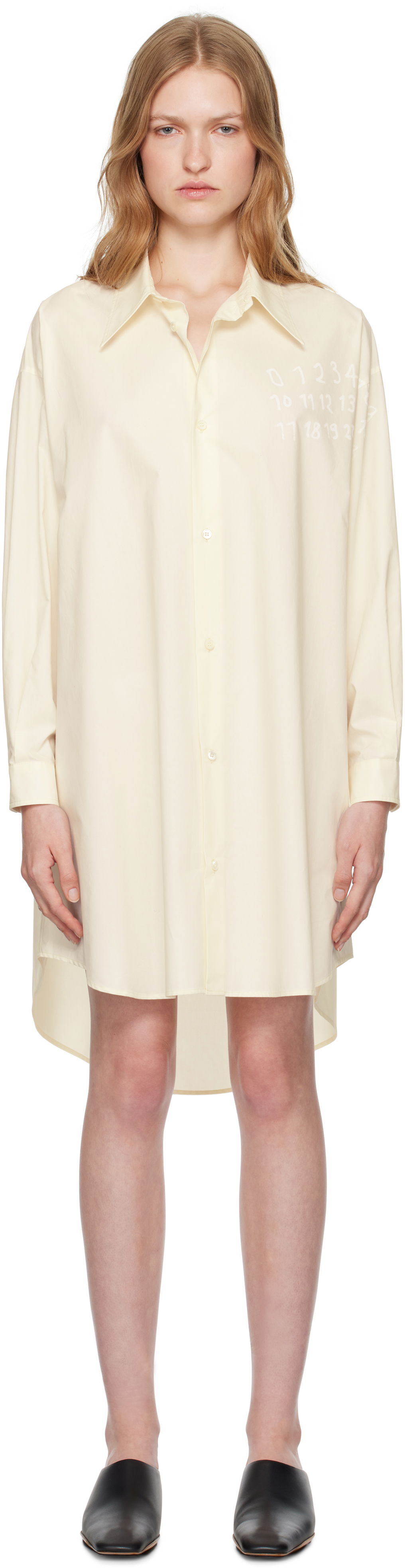 Šaty Maison Margiela Poplin Shirt Minidress Biela | S62CT0247 S47294, 0