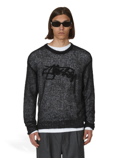 Sveter Stüssy Loose Knit Logo Sweater Čierna | 117180 BLAC
