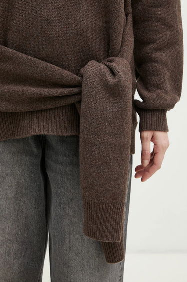 Sveter JW Anderson JW Anderson Draped Tie Front Jumper Hnedá | KW1263.YN0384.958, 3
