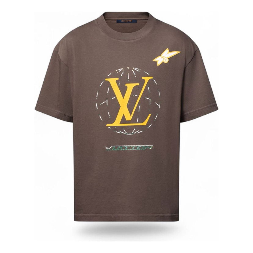 Tričko Louis Vuitton Washed Embellished Cotton T-Shirt by Louis Vuitton Hnedá | 1AHCL3