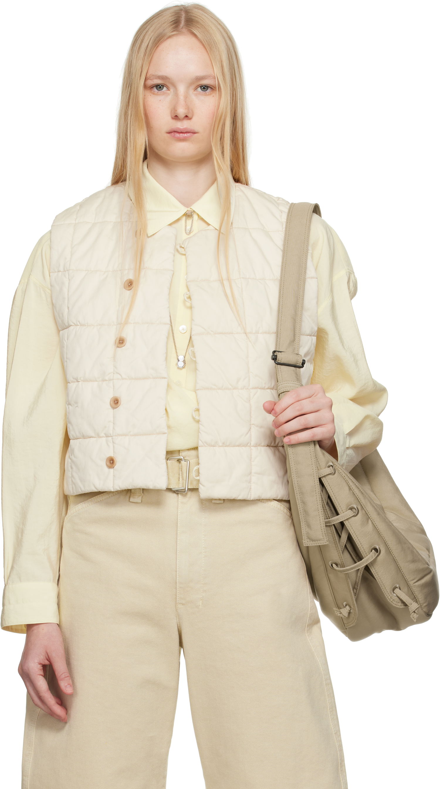 Vesta LEMAIRE Lemaire Wadded Vest Béžová | OW1032 LF1207, 0