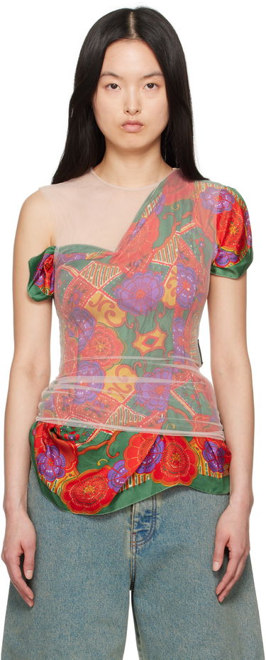 Tielko Marine Serre Marine Serre Regenerated Silk Scarf Layer Top Rôznofarebný | WTO422A UWOV0028, 0
