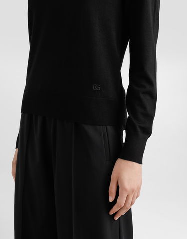 Sveter Dolce & Gabbana Dolce & Gabbana Wool Turtleneck Sweater with Logo Embroidery Čierna | FXW13ZJCVXFN0000, 3