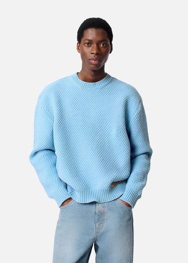 Sveter AXEL ARIGATO Block Knit Crew Neck Sweater Modrá | A3331002, 2