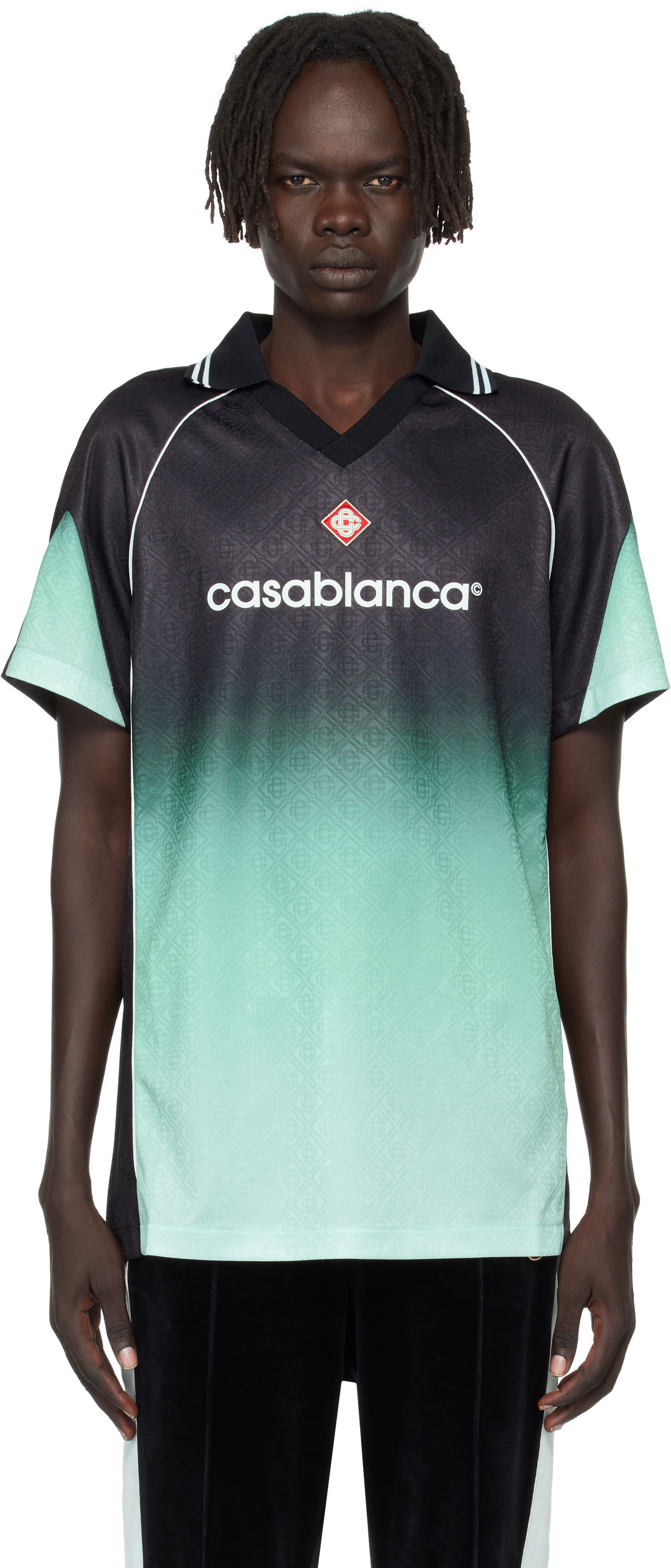 Dres Casablanca Casablanca Monogram Football Jersey Zelené | U-MPF25-JTP-375-01, 0