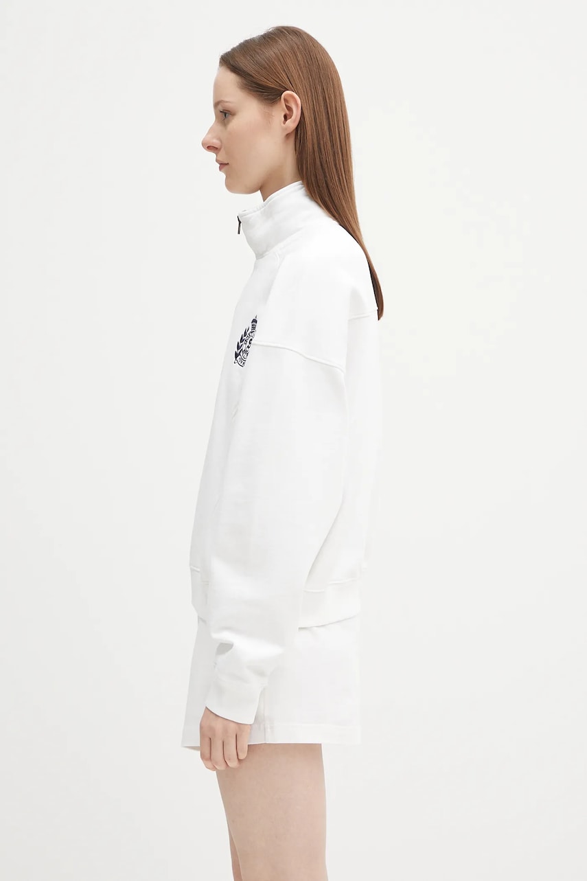 Mikina Sporty & Rich Sporty & Rich H&W Crest Embroidered Quarter Zip Sweatshirt Biela | ST073620241WH01, 1
