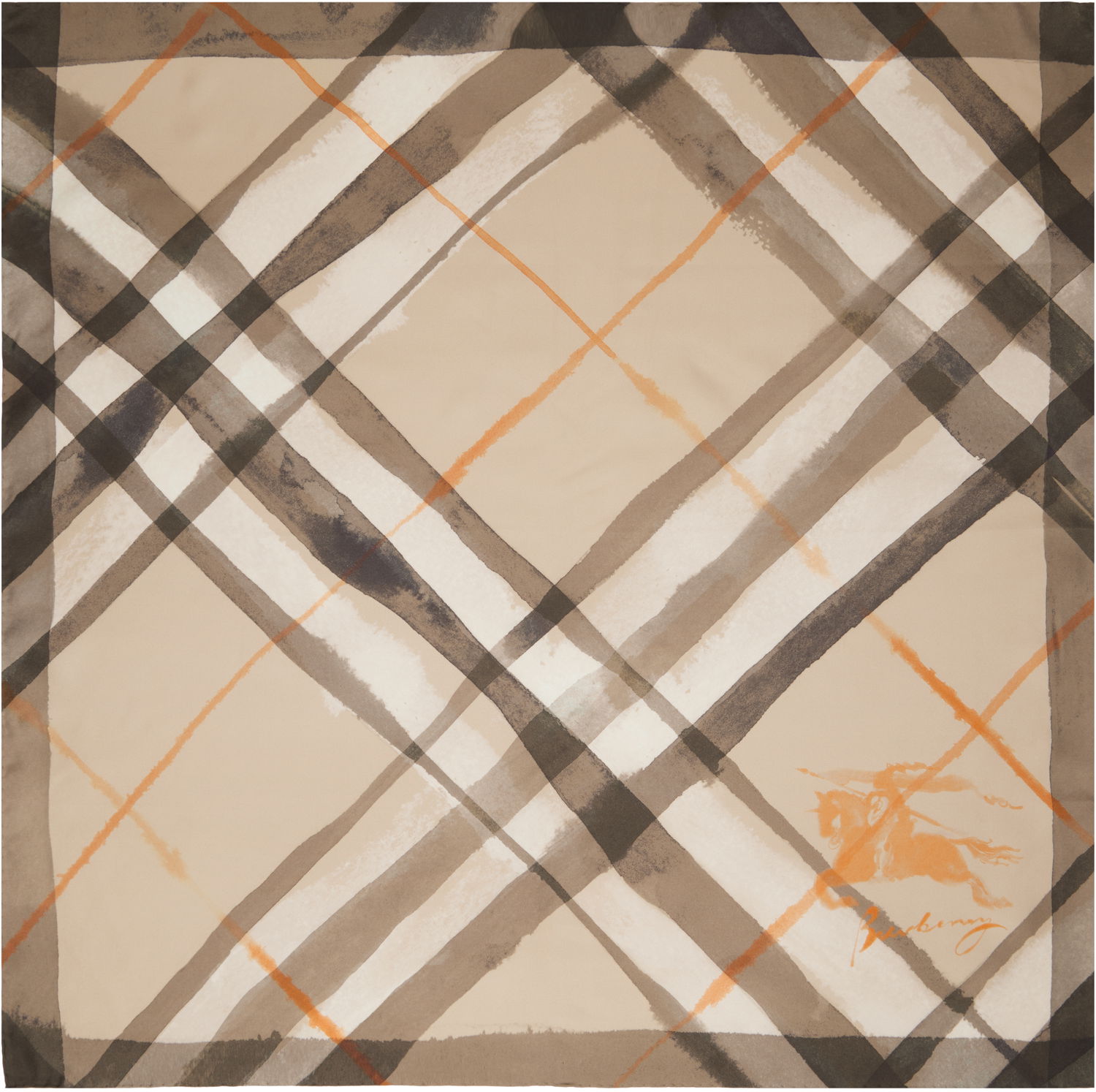 Šál Burberry Burberry Watercolor Check Silk Scarf Béžová | 8107301, 0