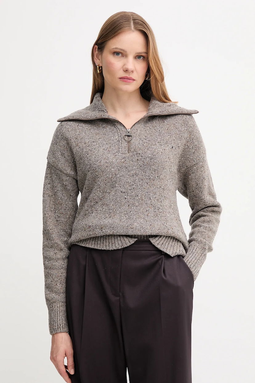 Sveter Barbour Barbour Half Zip Knit Sweater Šedá | LKN1579