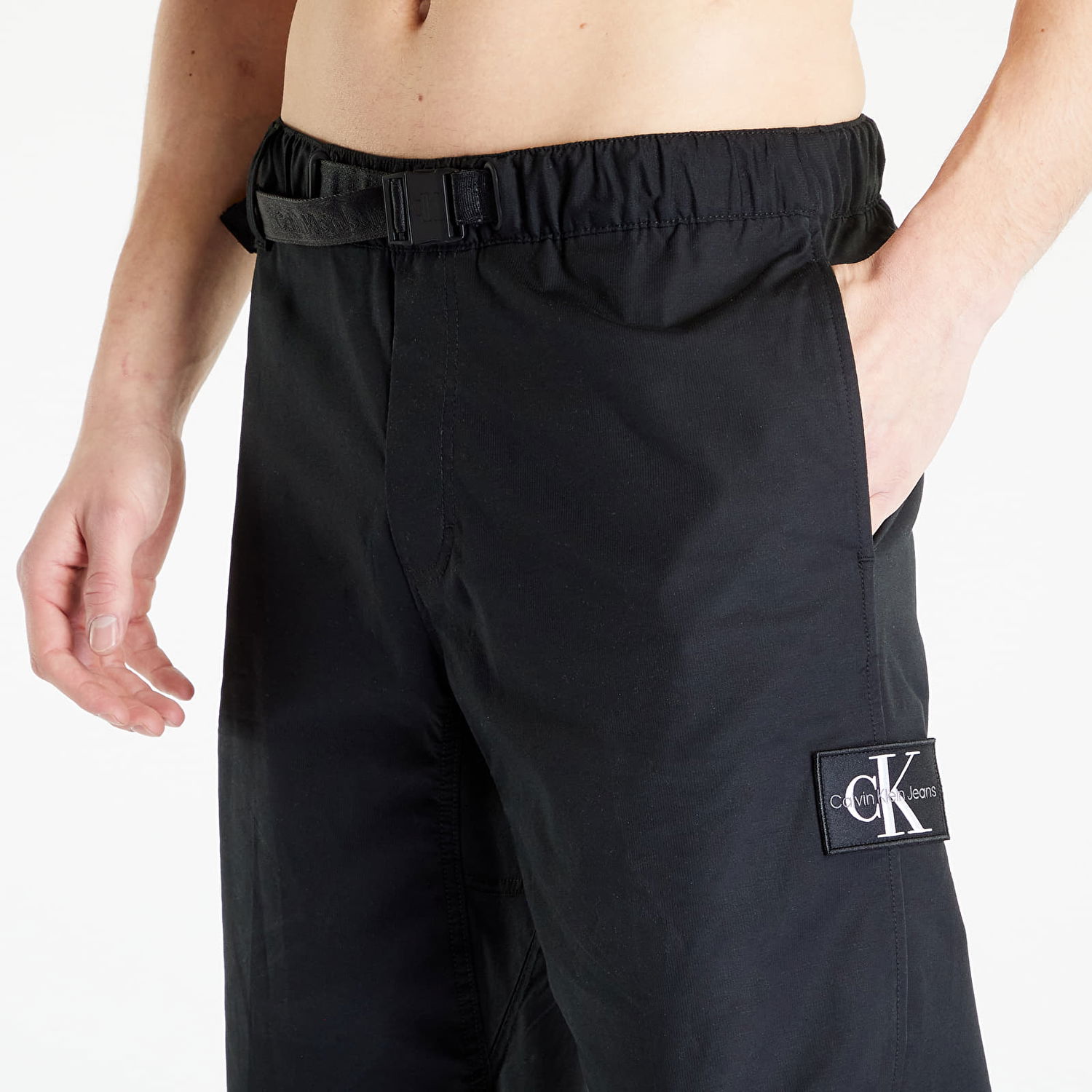 Nohavice CALVIN KLEIN Jeans Straight Utility Rip Chinos Čierna | J30J322920 BEH, 1