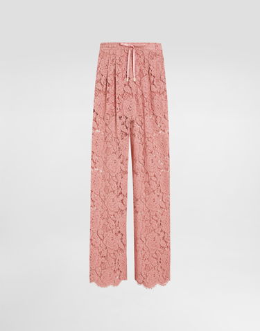 Nohavice Dolce & Gabbana Dolce & Gabbana Flared Floral Lace Pants Ružová | FTC9UTHLM7LF0473, 0