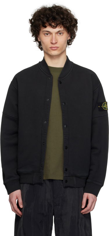 Bomber bunda Stone Island Stone Island Diagonal Fleece Old Effect Bomber Jacket Čierna | K1S15 6100034 S0045, 0