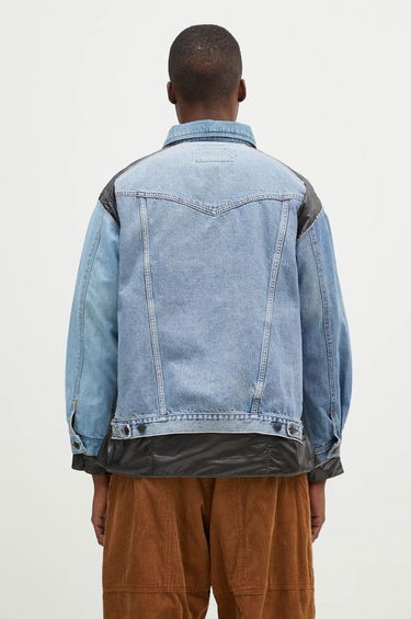 Bunda Needles Denim Jacket with Nylon Panels Modrá | PU337, 2