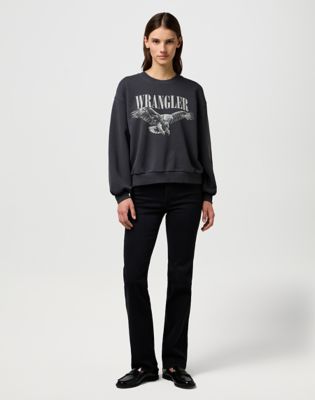 Mikina Wrangler Oversized Eagle Graphic Sweatshirt XS Šedá | 112370776:XS, 2