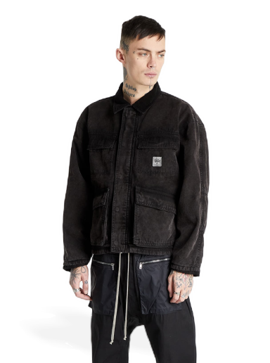 Bunda Stüssy Washed Canvas Shop Jacket Čierna | 115589 black