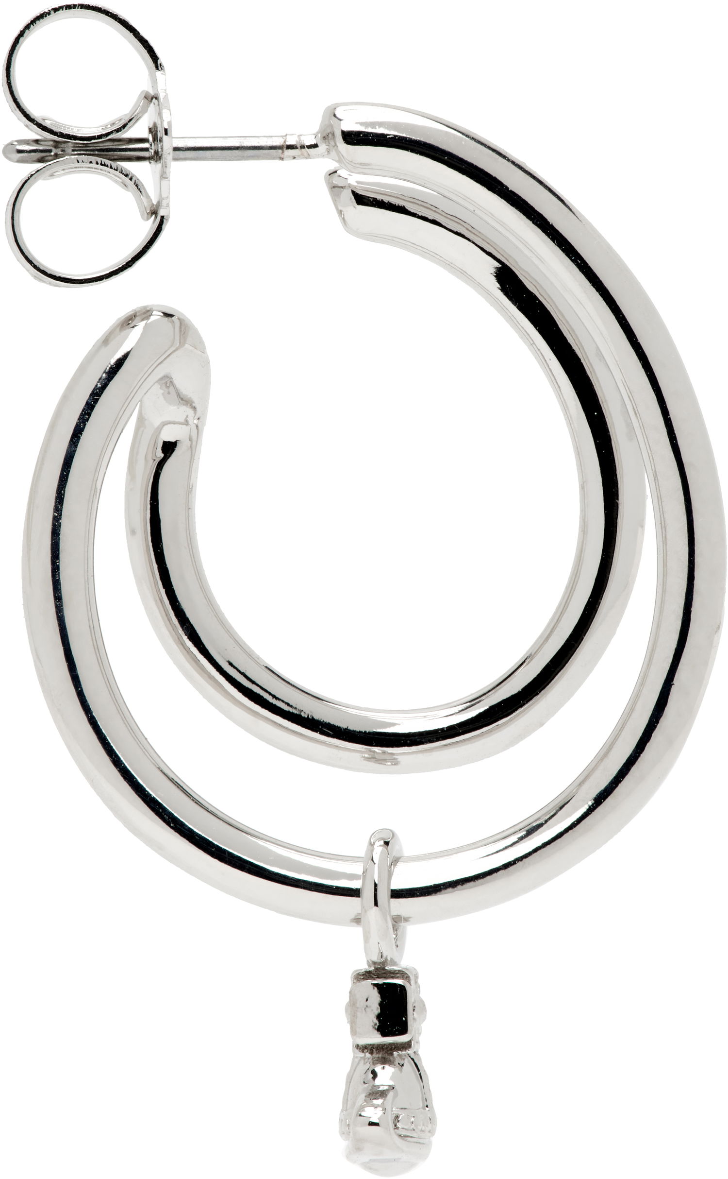 Náušnice Vivienne Westwood Ronda Double Hoop Single Earring with Dangle Charm Metalická | 62030096-02P019-, 0