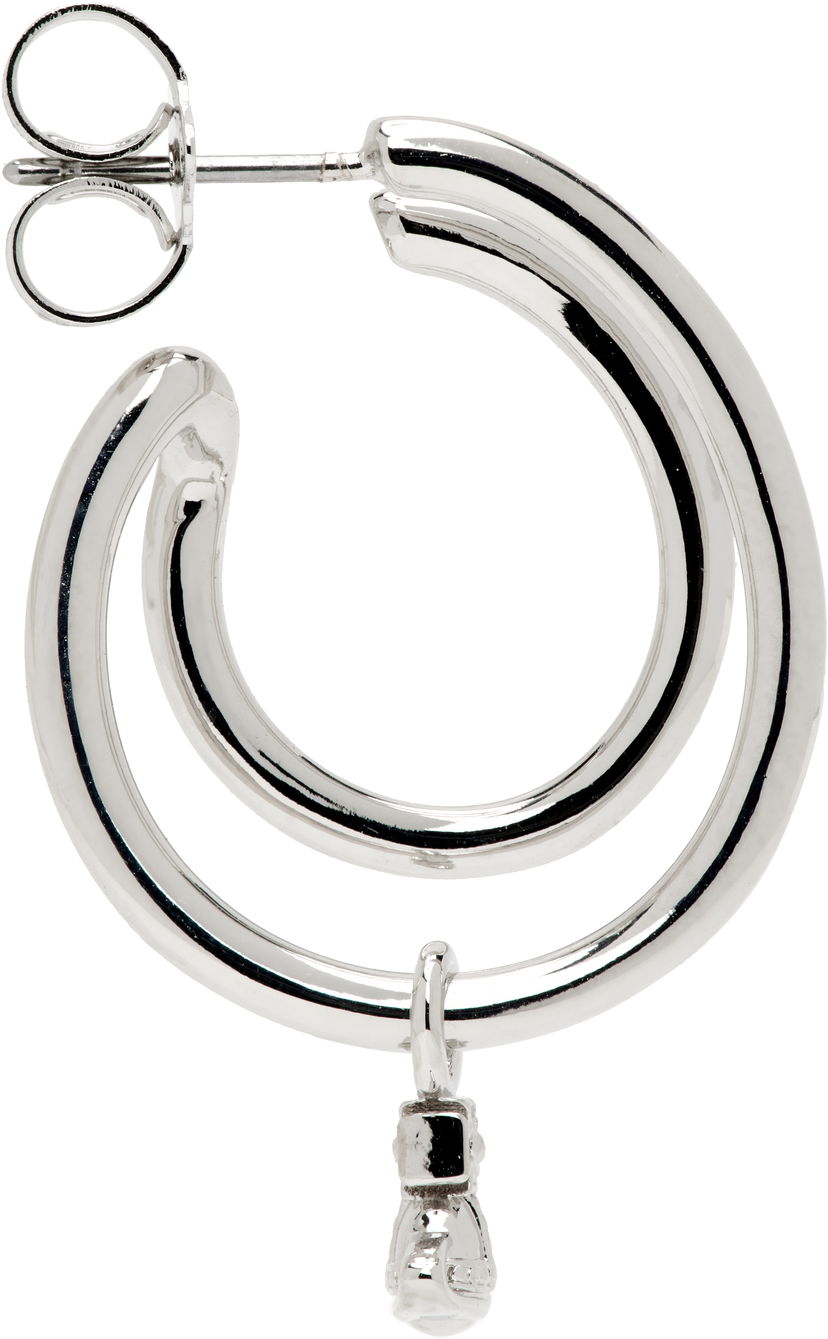 Náušnice Vivienne Westwood Ronda Double Hoop Single Earring with Dangle Charm Metalická | 62030096-02P019-