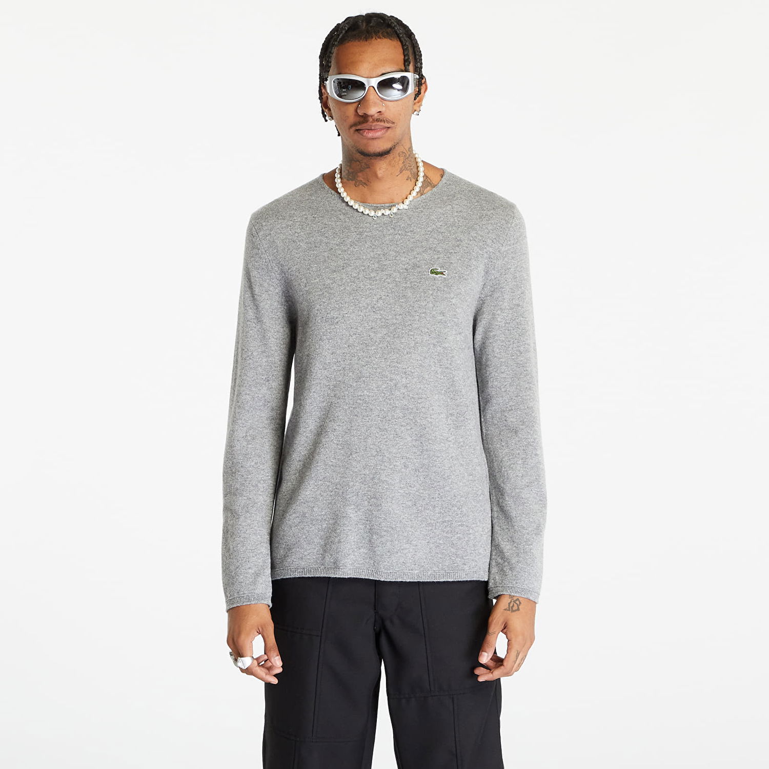 Sveter Comme des Garçons Lacoste x SHIRT Knit Sweater Šedá | FL-N004 Grey, 0