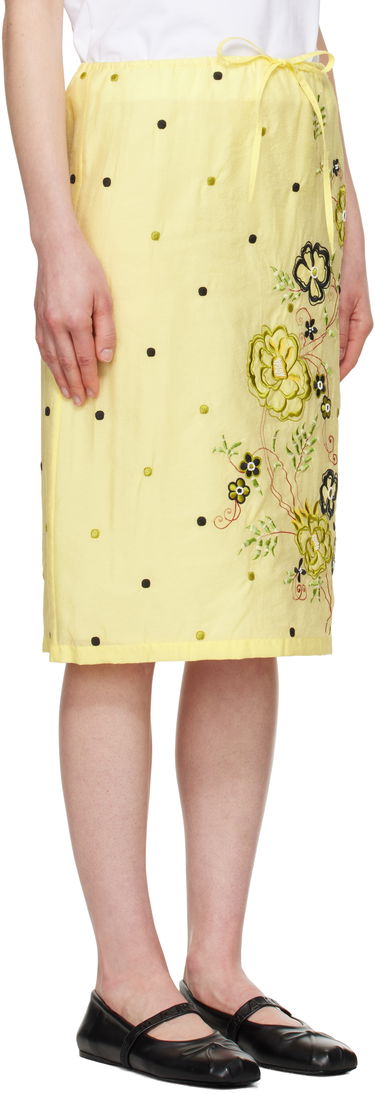 Sukňa KENZO Kenzo Paris 'KENZO Peonies' Embroidered Straight Midi Skirt Žltá | FF52JU3029CD, 1
