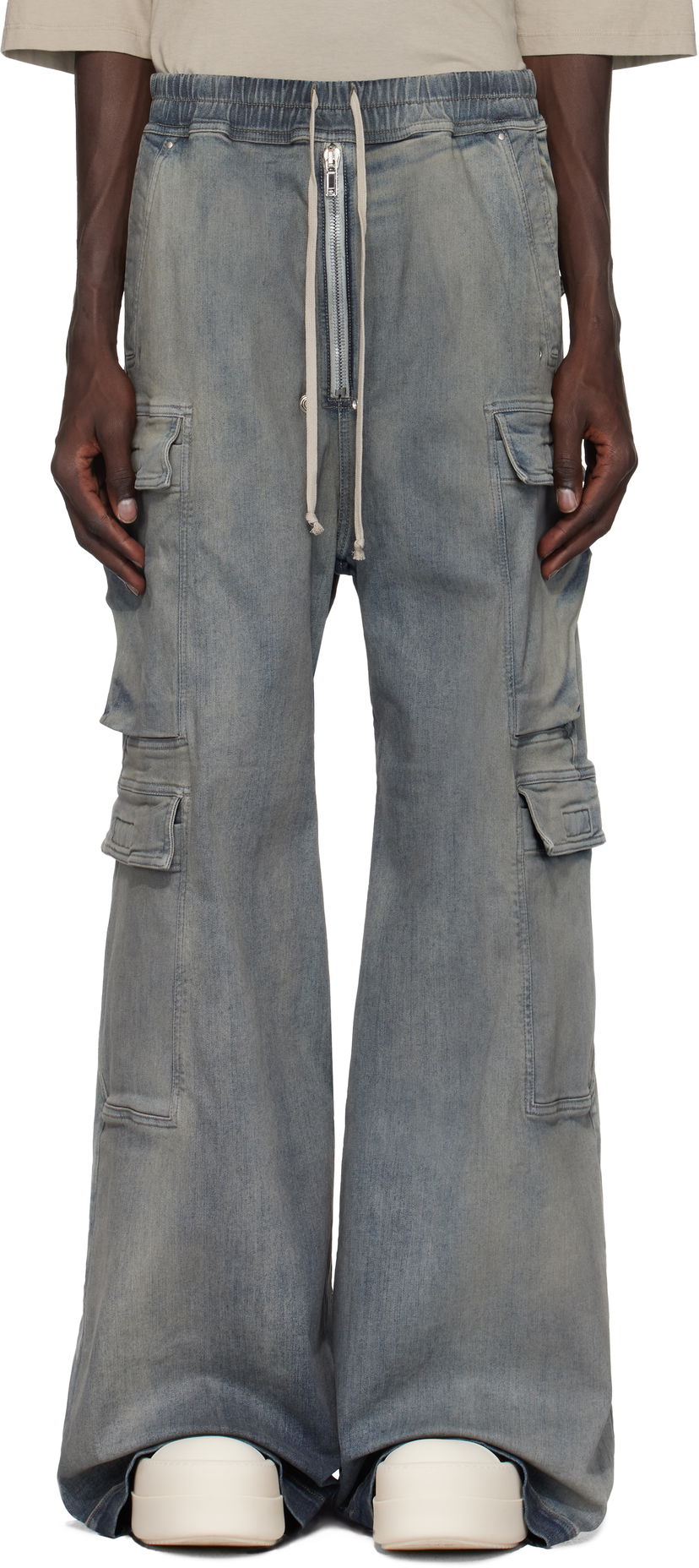 Cargo nohavice Rick Owens Porterville Double Cargo Jumbo Belas Denim Cargo Pants Modrá | DU02D2398 SKY