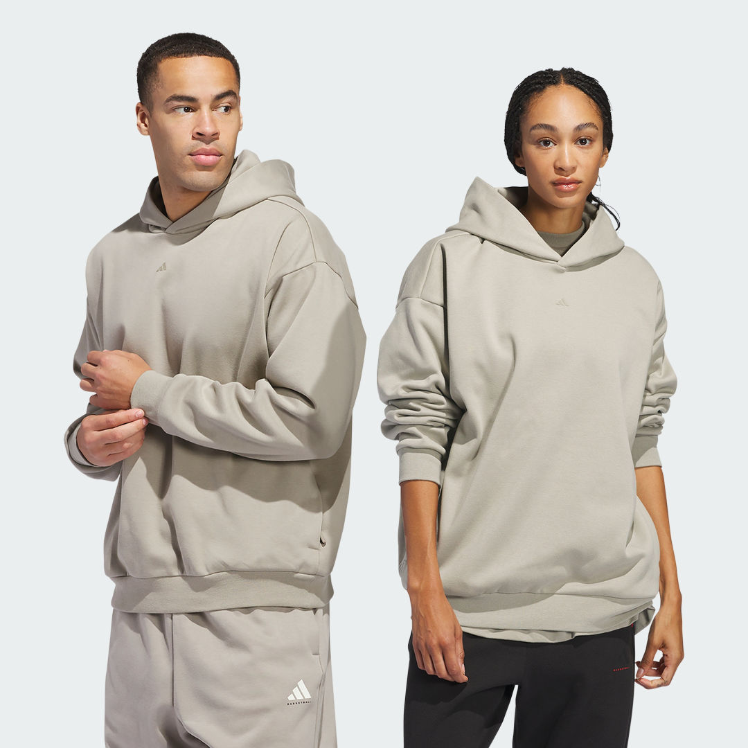Mikina adidas Performance Basketball Fleece Hoodie Šedá | JC7846, 0