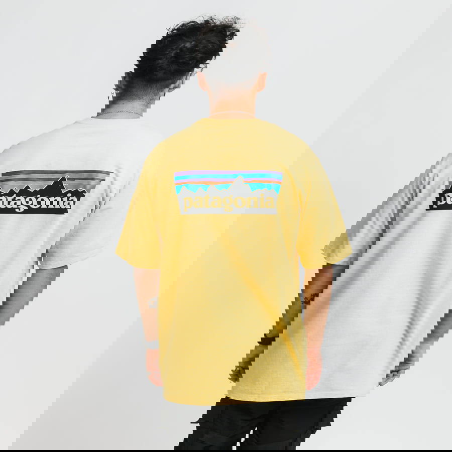 Tričko Patagonia M's P6 Logo Responsibili Tee Žltá | 38504 SUYE, 0