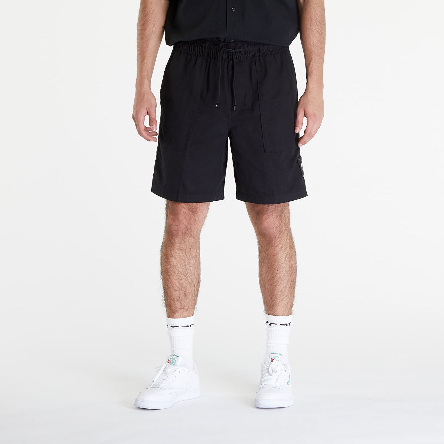 Šortky CALVIN KLEIN Linen Shorts Black Čierna | J30J325475 BEH, 0