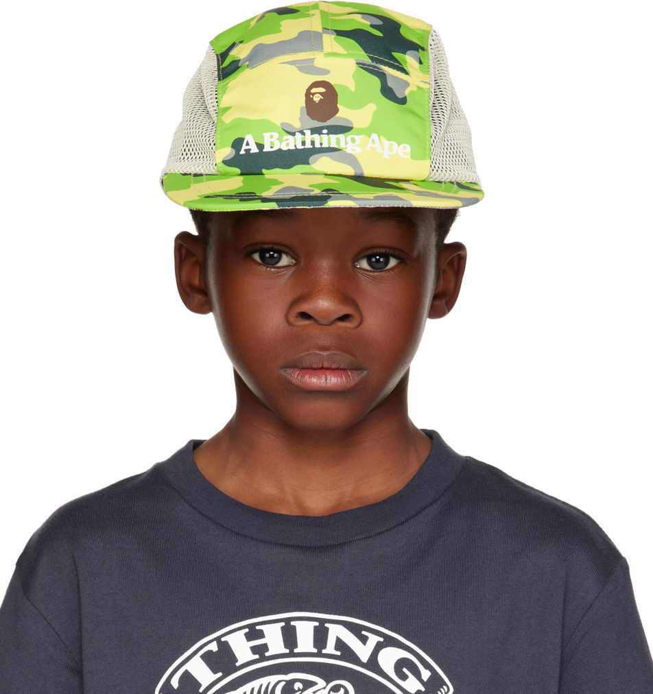 Šiltovka BAPE A Bathing Ape Kids Woodland Camo Jet Cap Zelené | 001CPJ303002K, 0