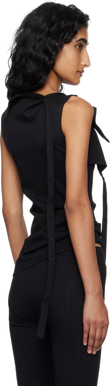 Tielko Ottolinger Ottolinger Ada Pinstripe Sleeveless Top Čierna | 102-106004-01, 2