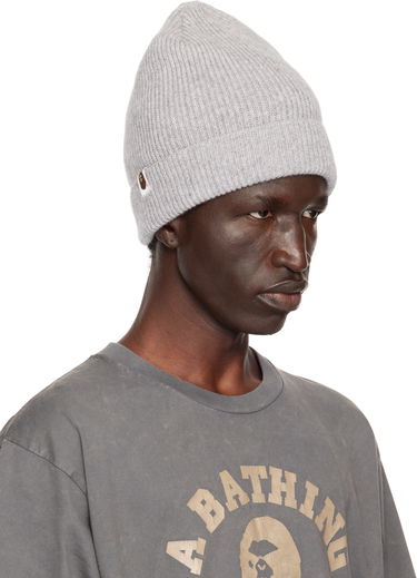 Kulicha BAPE BAPE One Point Knit Beanie Šedá | 001HTK801304M, 1