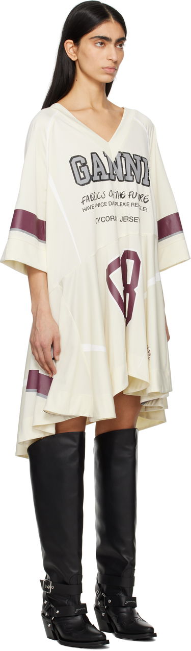 Šaty GANNI GANNI Future Mesh Oversized Minidress Béžová | T4300, 1