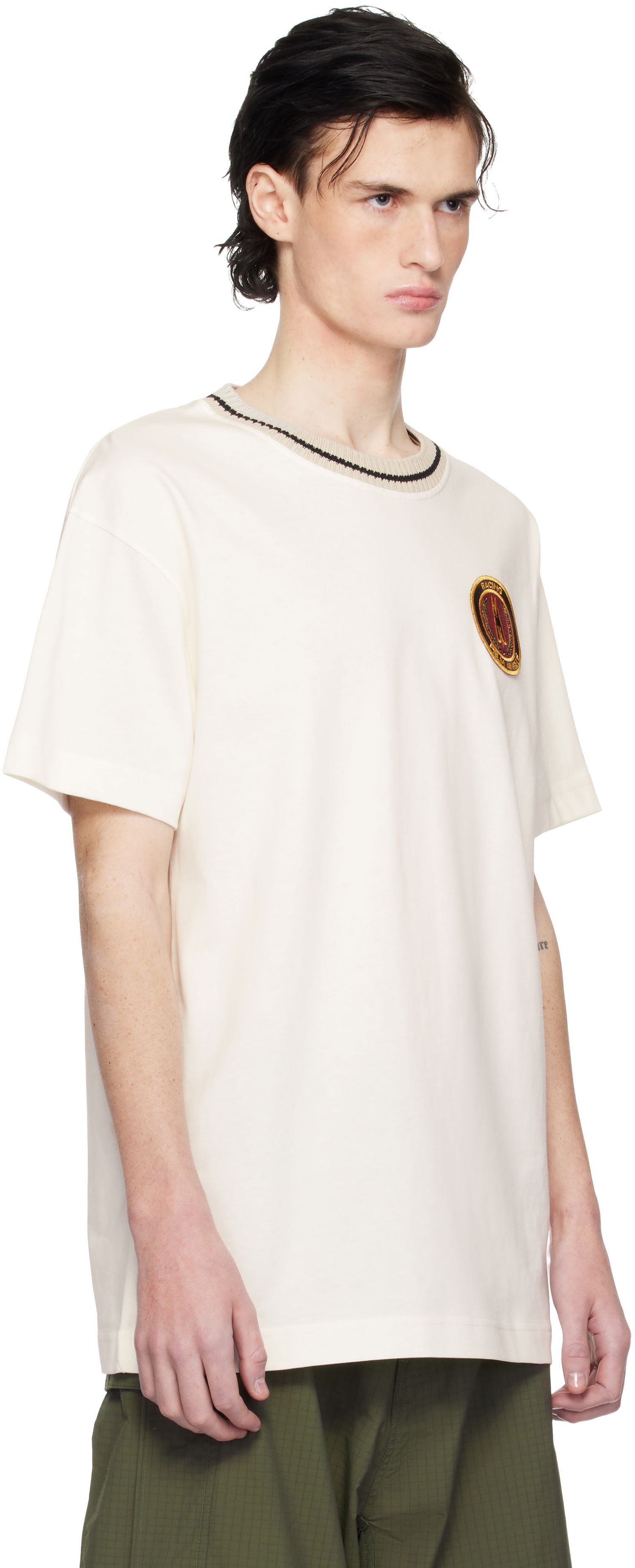 Tričko Moncler Moncler Genius x Palm Angels Racing T-Shirt Béžová | J209L8C0000189AKK, 1