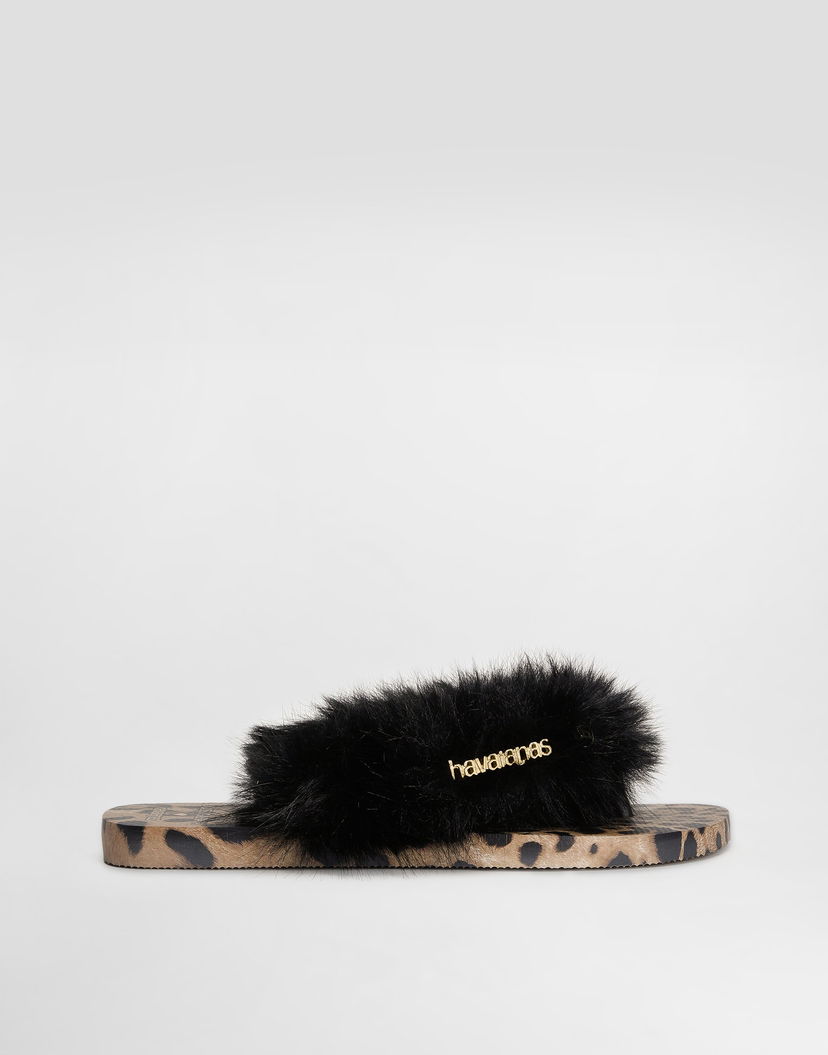 Doplnky Dolce & Gabbana Dolce & Gabbana Havaianas Fur Slides 45/46 Čierna | VH0003VH00088903