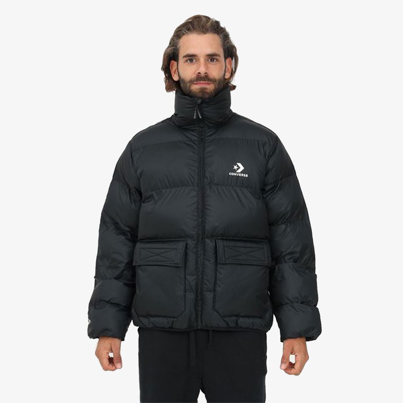 Prešívaná bunda Converse Patch Pocket Core Puffer Čierna | 10023798-A01-001