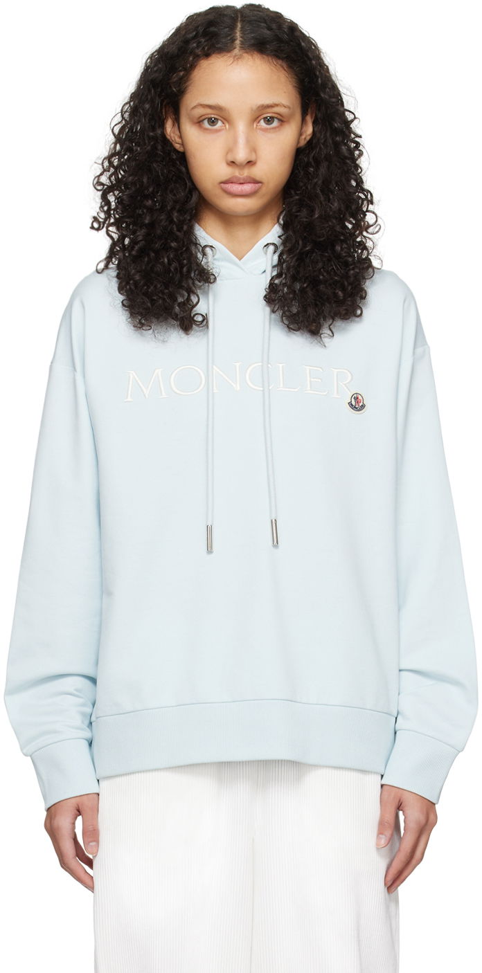 Mikina Moncler Embroidered Hoodie Modrá | J10938G0001689A1K, 0