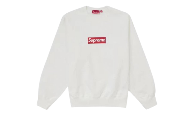 Sveter Supreme Supreme Washed Box Logo Crewneck Sweatshirt Size L Biela | SUP9, 0