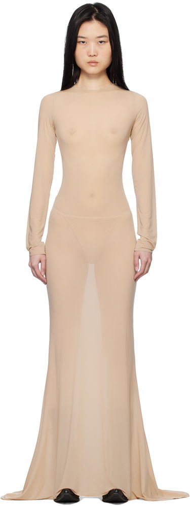 Šaty VETEMENTS Vetements Stocking Styling Maxi Dress Béžová | WA66DR200S, 0