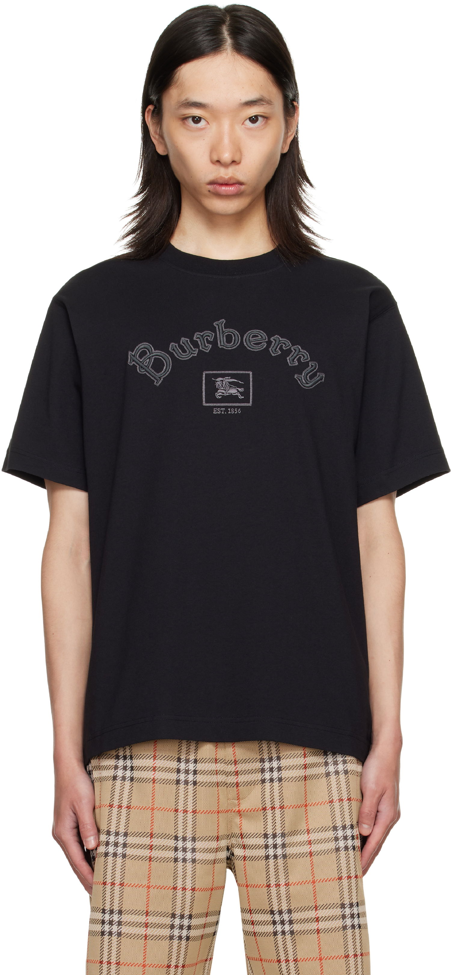 Tričko Burberry Burberry Gothic Logo Cotton T-Shirt Čierna | 8116061, 0